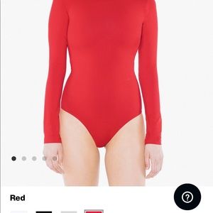 American apparel red long sleeve body suit